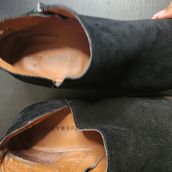 Lucky Brand Black Suade Ankle Booties Size 10 main image 4